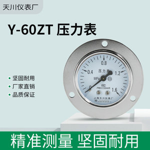เกจวัดแรงดันแกน Tianchuan Y-60Zt M14 1.5 เหล็กดำ 60 มม. เกรด 1.6 โรงงานเซี่ยงไฮ้ - Product Image 4