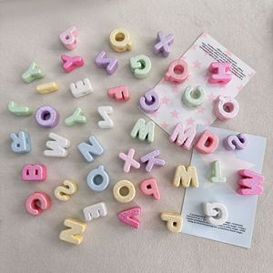 Perles de luxe en acrylique texturé, grandes perles à lettres anglaises, accessoires DIY pour sacs à dos, chaînes de téléphone, porte-clés et décorations suspendues - Product Image 4