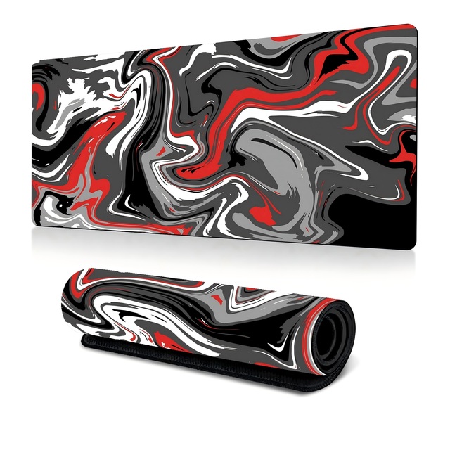 Abstract Fluid Mouse Pad Large Size 400*900 Thermal Transfer for Laptop Keyboard Desk Pad Natural Rubber Big Mouse Pad