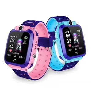 Smartwatch infantil q12, relógio inteligente antiperda para bebês ip67, à prova d' água, com gps, rastreador de localização de telefone, relógio de desenhos animados inteligente