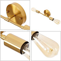 Lampe murale LED créative en fer forgé, base E26, finition dorée, design moderne pour salon, cuisine, escalier, montage mural, 3500K