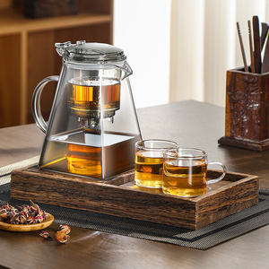 Thiết kế mới vuông kính ấm trà với Infuser lọc xử lý ấm trà thủy tinh tách trà tách nước lọc Ấm đun nước kháng - Product Image 2