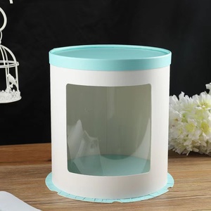 4 6 8 <span class=keywords><strong>10</strong></span> pouces Boîte à gâteaux avec fenêtre transparente Boîte d'emballage de fleurs pour cadeaux de la Saint-Valentin - Product Image 3