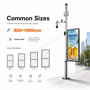 Panneau publicitaire LED double face DGC5 pour extérieur, en fer, pour poteau d'éclairage routier, écran LED étanche, affichage LED - Product Image 2