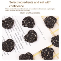 Bonbons gélifiés mi-durs faits main au sésame noir et à la menthe pour enfants, garçons et filles, avec tranches de gâteau au miel et aux œufs, et snacks à grains gros.