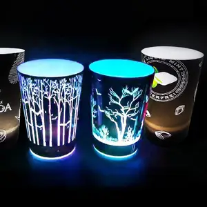 Factory direct sales LED light Plastic Water Activated Light Up Flashing Cup Bar Nightclub Led Glowing Drinking Glass