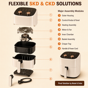 Friteuse à air domestique à commande mécanique à double bouton, 5L, 1350W, fonctionnement simple, facile à utiliser, équipement de cuisine compact, KA36006 - Product Image 4