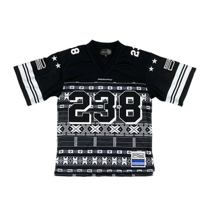 Tùy chỉnh bóng đá mỹ Jersey thăng hoa in ấn thiết kế thêu số thời trang dạo phố người hâm mộ Phong cách Lưới Boxy Áo sơ mi - Product Image 2