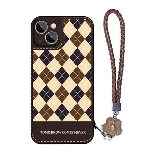 เคสโทรศัพท์หนัง PU ลายอาร์ไกล์ย้อนยุคสำหรับ iPhone, เคสกันกระแทกหรูหราลายเพชรแบบวินเทจ - Product Image 1
