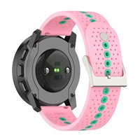 Suunto RUN Luxus zweifarbiger Gurt 9Peak Armband Edelstahl Atmungsaktives Silikon 22mm Größe Weiß Pink Kompatibel für Suunto
