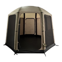 Tente gonflable hexagonale d'extérieur, colonne d'air en TPU, Oxford 150D, PU2000mm, imperméable, 3 saisons, grand espace, tente de camping familiale