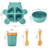 Vaisselle de dessin animé mignon personnalisé ensemble d'assiettes à manger pour enfants assiettes et bols alimentaires en plastique avec couverts