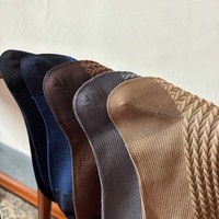 Chaussettes de travail pour hommes en coton mercerisé de qualité supérieure |   Chaussettes habillées à double aiguille à motif chevrons sans couture pour hommes