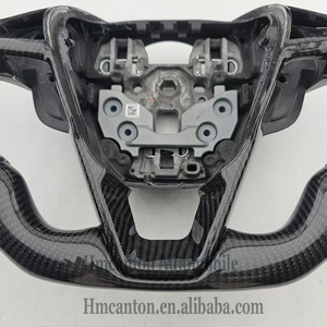 Volant de voiture en fibre de carbone et cuir lisse avec bande blanche, populaire pour Ford Mondeo - Product Image 4