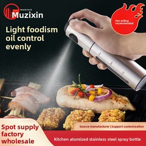 Handy Stainless Steel & <b>Plastic</b> Oil Spray <b>Bottle</b> Push-Type Kitchen Seasoning for Barbecue Herb & Spice Tool - Product Image 5