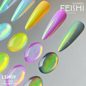 Unicom ผงทำเล็บโครเมี่ยมสีขาวโฮโลแกรม, ผงทำเล็บโครเมียมสีรุ้ง - Product Image 1