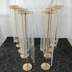 Bruiloft Kerk Hal Gangpad Crystal Bloem Stands Decoratie