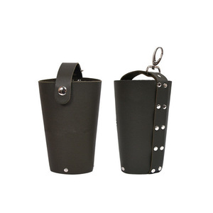 <b>Stainless</b> steel mug sleeves, leather cup sleeves for 4 wine <b>glasses</b>, picnic and camping tableware and wine utensil storage bag. - Product Image 2