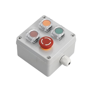 Boîtier d'arrêt d'urgence à 4 voies avec couvercle de protection à trois boutons, boîte de commande industrielle étanche IP65 à double rangée, boîte à boutons - Product Image 6