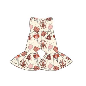 Exclusivo al por mayor: Pelele de bebé estampado, con pechera tejida y pantalones acampanados, monos de verano con camisetas sin mangas y pantalones de campana - Product Image 2