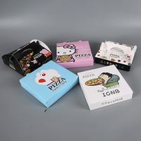 Boîte à pizza gaufrée de dessin animé sur mesure 6-18 pouces paquet à emporter avec laminage mat gaufrage et revêtement UV