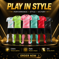 Ensemble maillot et short de football à séchage rapide, respirant, 100 % polyester, uniforme d'entraînement pour équipe adulte, manches courtes, vêtements de sport ajustés