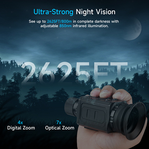 Monocolo Tattico Termico a Infrarossi per Visione Notturna Dispositivo con Telescopio e Mirino Laser per Caccia e Puntamento Fauna Selvatica all'Aperto - Product Image 3