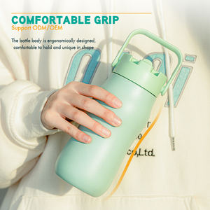 Bouteille d'eau en acier inoxydable isolée de forme <span class=keywords><strong>gourde</strong></span> de 24 oz, personnalisable, facile à transporter, ODM - Product Image 6