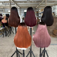 Pelucas de Cabello Humano Virgen al por Mayor, Peluca Bob en Capas con Frente de Encaje, 300% de Densidad, 20 Pulgadas, Encaje 13x4, Cabello Humano Natural SDD con Flequillo