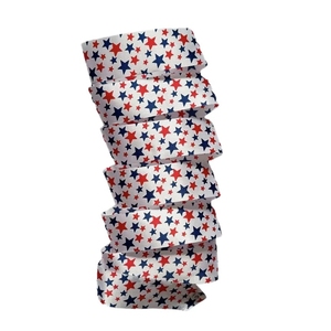 Cinta de Baile con Estrellas Rojas y Azules al por Mayor, Cinta de Gimnasia de Satén Blanco con Mango Rojo para el 4 de Julio y Actuaciones Escénicas - Product Image 5