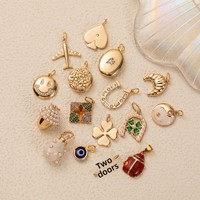 Collier ajustable à fermoir ouvert DIY de style européen et américain avec pendentifs ronds assortis, plaqué or 18 carats, résistant à la décoloration