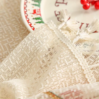 Nappe rectangulaire en polyester brodée, motif végétal, style américain, personnalisable, écologique, pour Noël, vente en gros