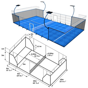 Cancha de Pádel Panorámica Personalizada, Fabricada a Medida, con Césped Artificial, Construcción de Acero Galvanizado + Revestimiento de PVC, Garantía de 10 Años, 20m*10m, 8 Piezas - Product Image 2