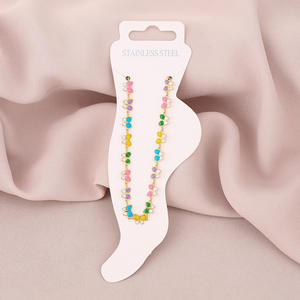 Chaîne de <span class=keywords><strong>cheville</strong></span> en acier inoxydable polyvalente pour couple, sensation haut de gamme pour filles, chaîne de <span class=keywords><strong>cheville</strong></span> papillon goutte d'huile - Product Image 5