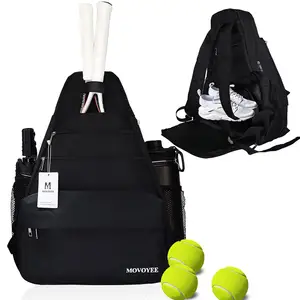 कस्टम टेनिस बैग बड़ा टेनिस बैग महिलाओं को पुरुषों के लिए बच्चों के खेल, पोर्टेबल टेनिस रैकेट बैग जूता डिब्बे के साथ