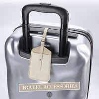 Porte-étiquette de bagage personnalisé en similicuir pour femme et homme, étiquette de voyage pour valise et sac à dos