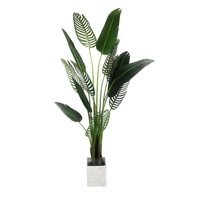 Arbre à bananes artificiel pour intérieur, plante artificielle avec des feuilles vertes luxuriantes pour la décoration de la maison, des hôtels, des complexes hôteliers et des restaurants