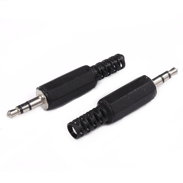 3.5MM Plastic Stereo Headphone Jack Plug Welding Line Microphone Audio Adapter Connector