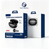 Écouteurs TWS noirs avec réduction de bruit ANC ENC, écouteurs sans fil intra-auriculaires, audio HD, embouts en silicone souple pour le sport quotidien