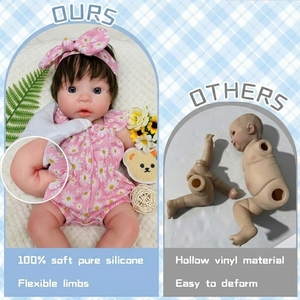 Poupées Reborn en <span class=keywords><strong>vinyle</strong></span>, corps entier, 18 pouces, réalistes, nouveau-né, prématuré, cheveux raides, jouet doux, cadeau pour enfants de 3 ans et plus - Product Image 5