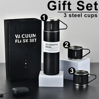 Gobelet isotherme en acier inoxydable 304 écologique, vente en gros, ensemble de 3 couvercles, tasse classique isolée pour le bureau, l'extérieur et les cadeaux d'affaires