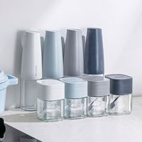 Bouteille d'huile en verre à bec anti-goutte à ouverture automatique de 500ml 4 couleurs harmonieuses avec poignée ergonomique pour le stockage des aliments