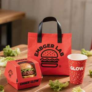 Cajas de papel para hamburguesas francesas con logo personalizado, para llevar pollo, contenedores desechables de calidad para comida rápida. - Product Image 6