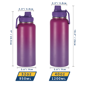 Tamaño grande 950 ml 1200 ml 32 oz 40oz Botella de agua Vaso de acero inoxidable - Product Image 3