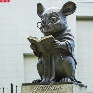 YOUFINE Estatua de Ratón Científico de Bronce para Decoración de Campus - Product Image 2