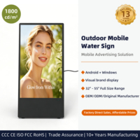 Afficheur numérique extérieur pour événements événementiels, 4K, 1800 nits, étanche IP65, alimenté par batterie, écran LCD mobile avec CMS intégré et roues