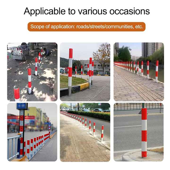 Safety Bollard Post Rustproof Waterproof Reflective Traffic-Sensitive ...