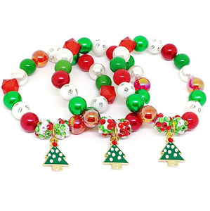 Pulseras de Aleación con Dibujos Animados de Santa Claus, Lindas y Coloridas, Hechas a Mano, Regalos Navideños para Niños - Product Image 4