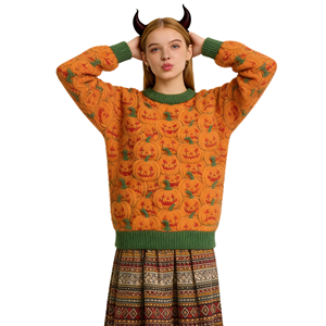 Ugly <strong>Halloween</strong> <strong>Women</strong> Jacquard Knitted Sweater <strong>Jumper</strong> - Product Image 2