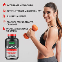 Cápsulas de pérdida de peso de Potencia extrema Oem Odm Black Caps Metabolizador de grasa avanzado para control del apetito y mejora de la energía
